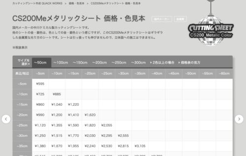 cs200meメタリックシート