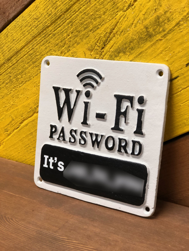 カッティングシートで作られたWI-FIパスワード