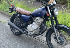 中型バイクのタンクに貼られたカッティングシート