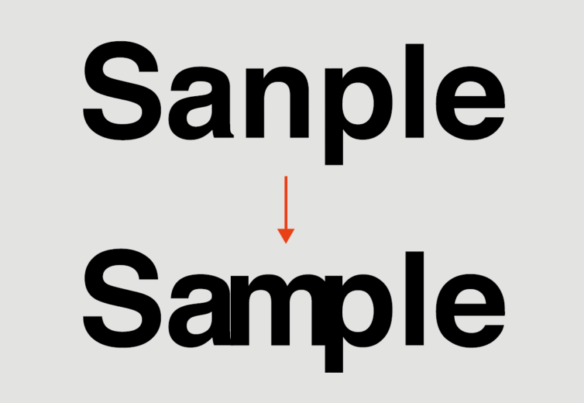 sanpleとスペルミスをした場合