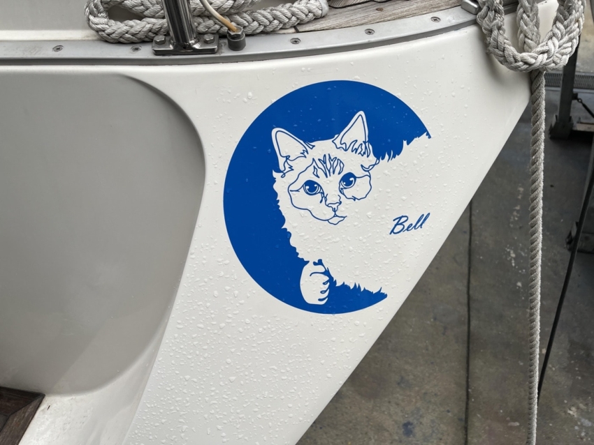 船に貼られた猫のカッティングシート