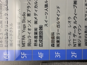 ビルの銘板として作成した切り文字のカッティングシート