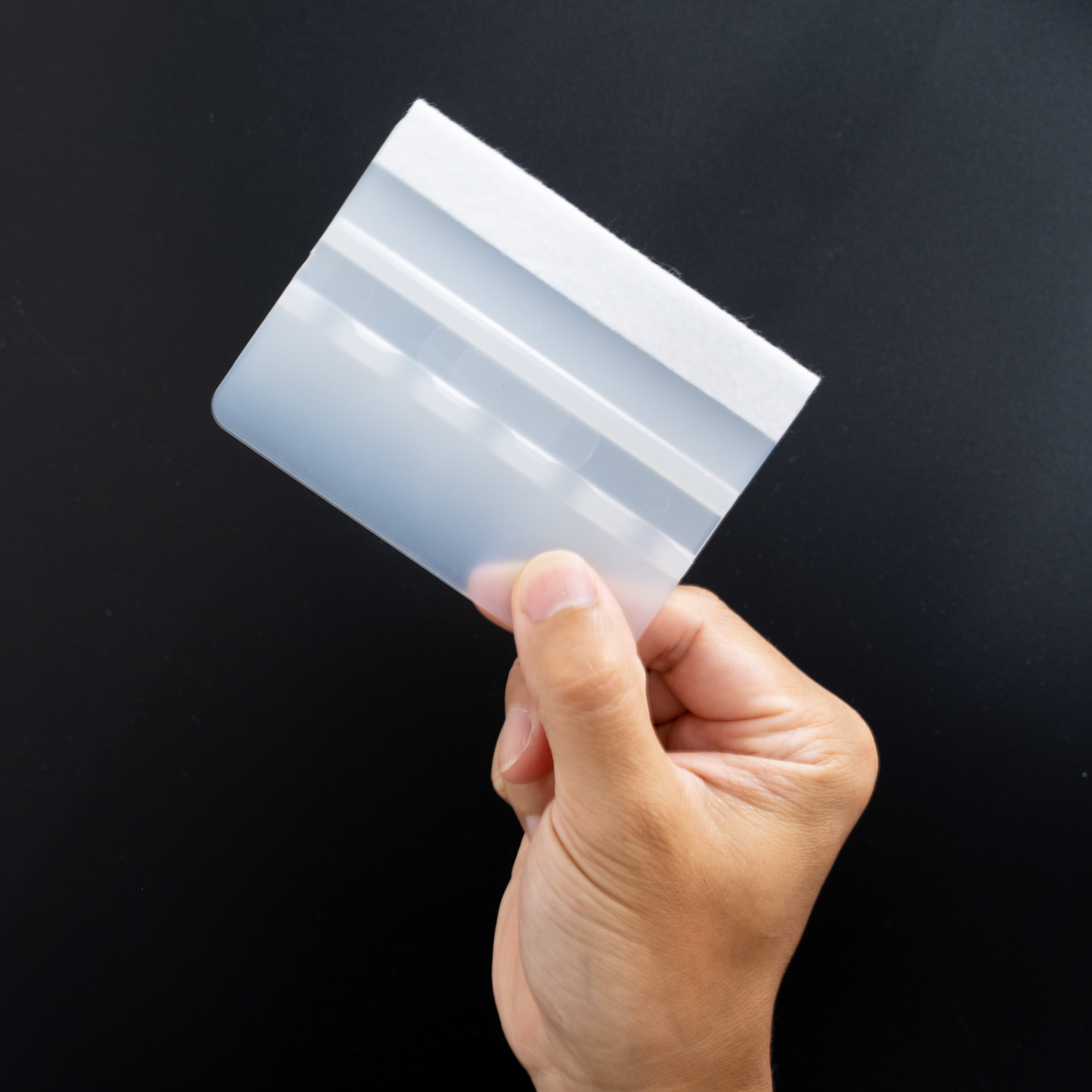 フェルト付きスキージー (透明・ソフト・フェルト白）