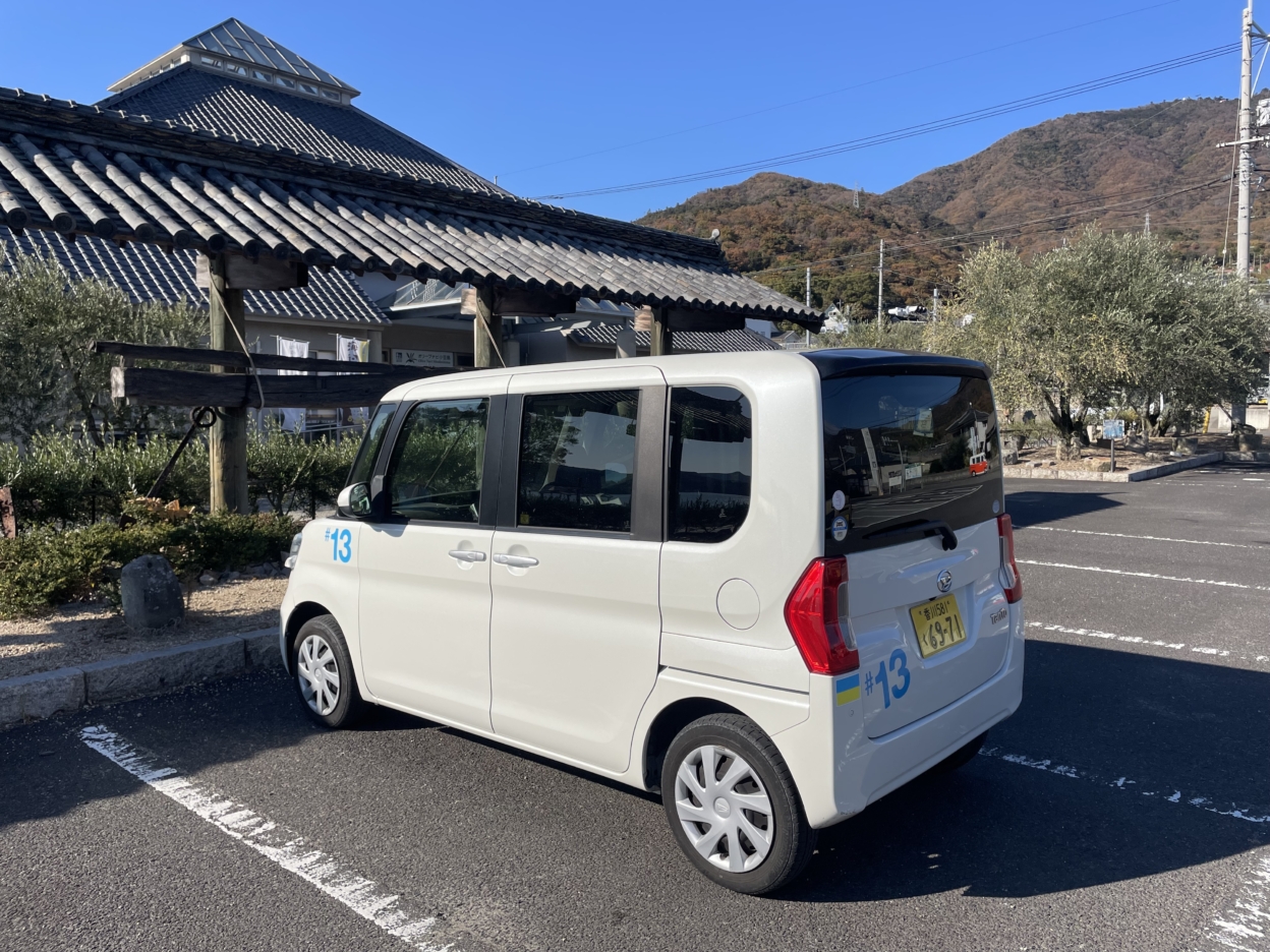 車に貼られたカッティングシート 左側